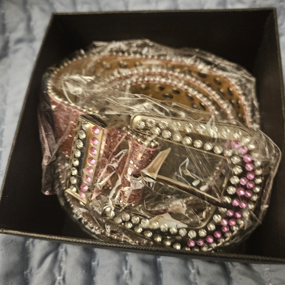 Pink Rhinstone belt/Unisex - Picture 2 of 6